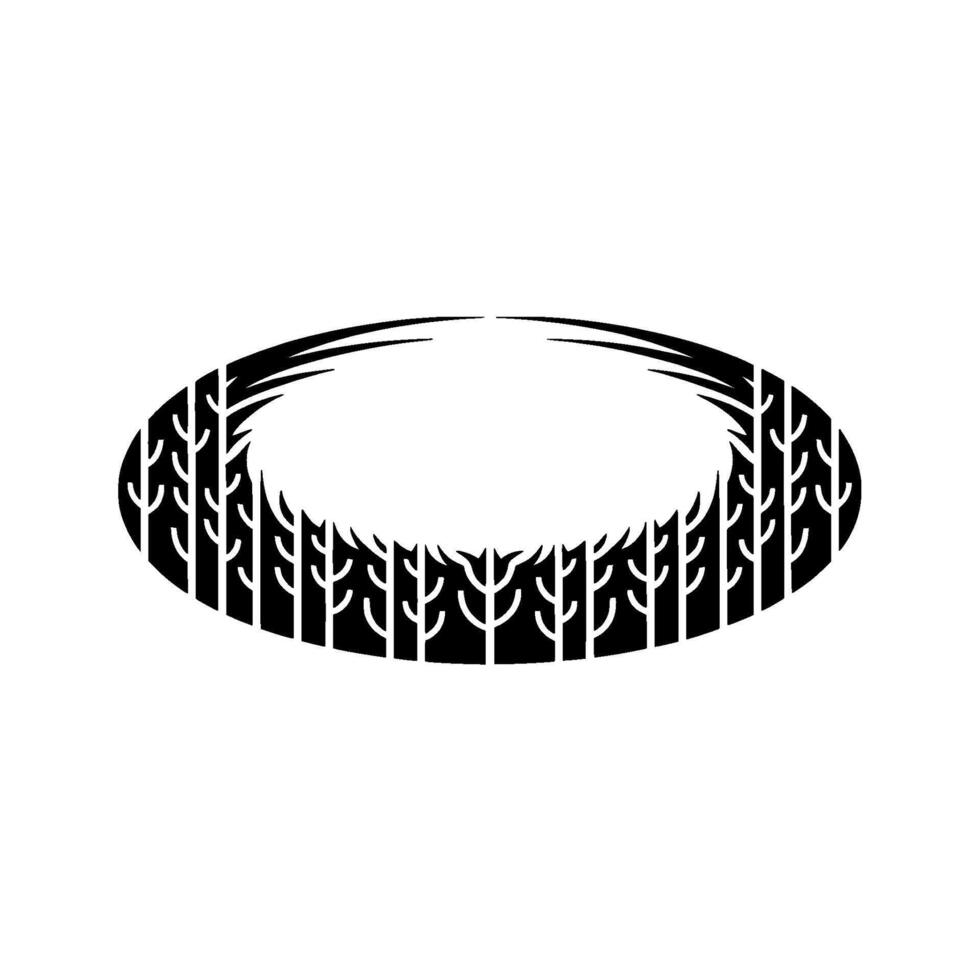Black and White Abstract Nature , Minimalist Forest Ring vector