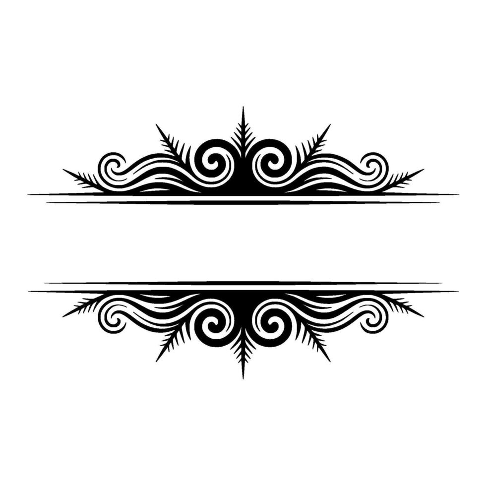 Ornate Black Scroll Border with Blank Space - Elegant vector