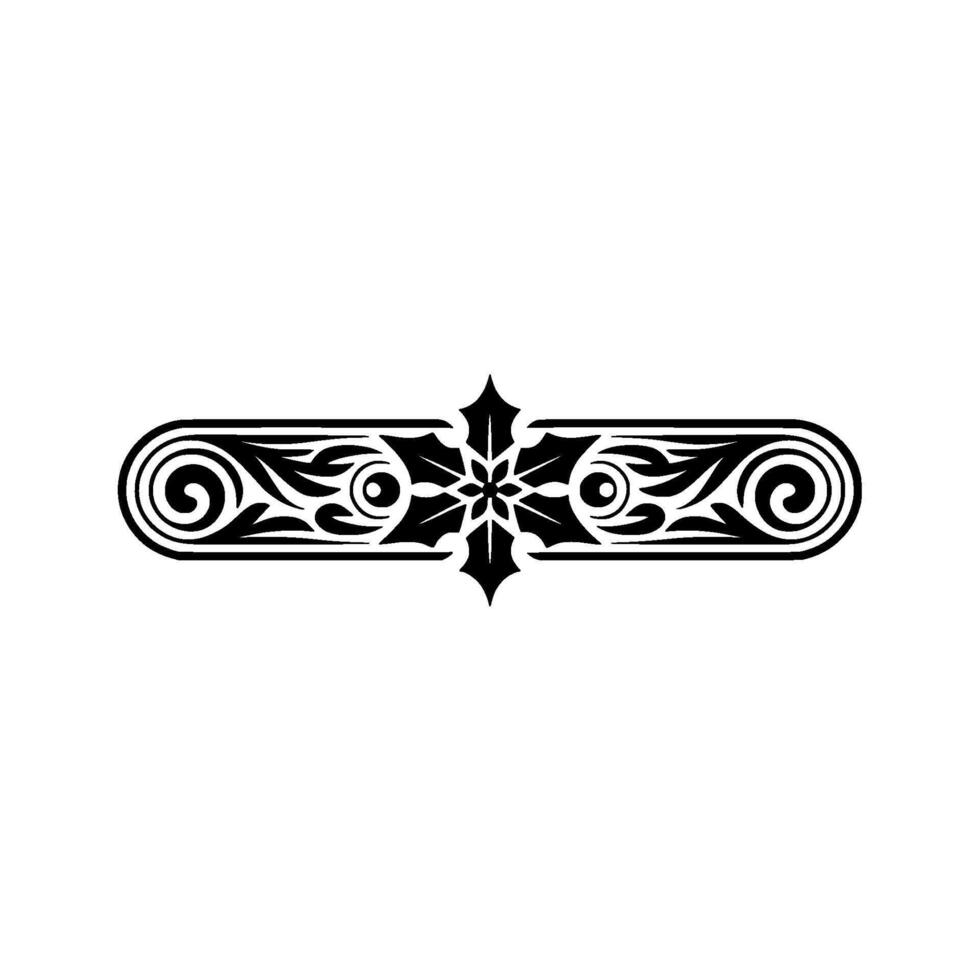 Geometric Black Ornament on White Ornamental , Elegant vector