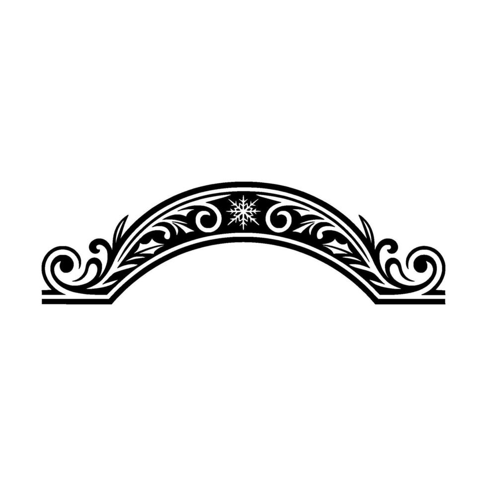 Ornate Black Archway Border with Snowflake Element vector
