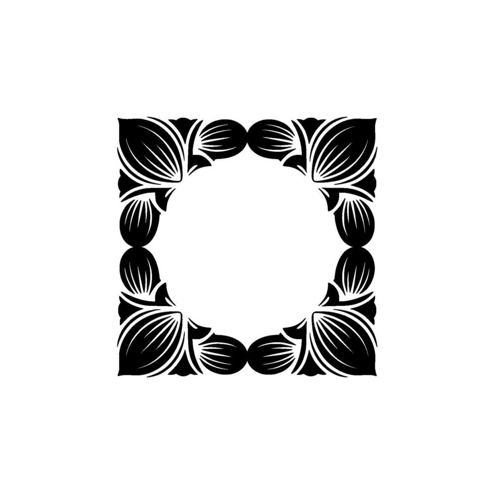 Elegant Black Floral Frame, Minimalist , for Invitations Decor vector