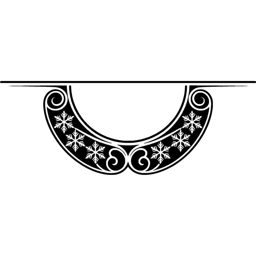 Elegant Snowflake Ornament in Black and White vector