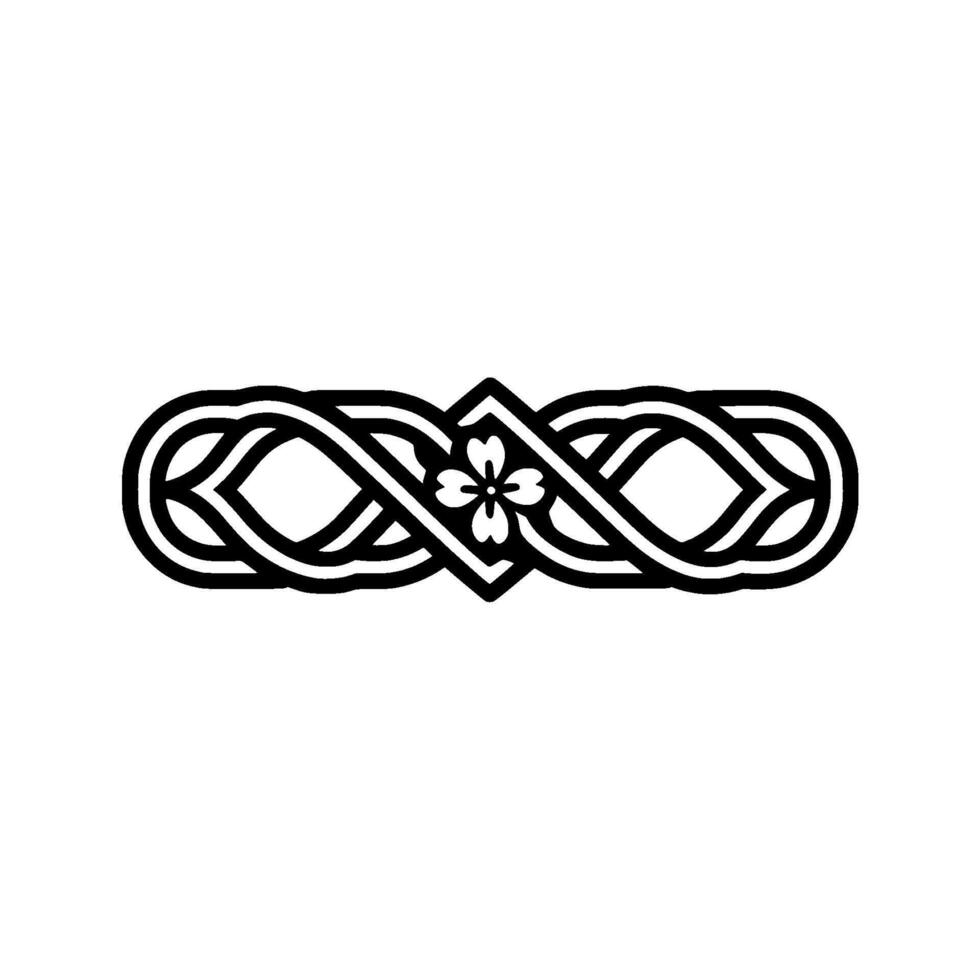 Intricate Celtic Knot with Floral Accent on White Background vector