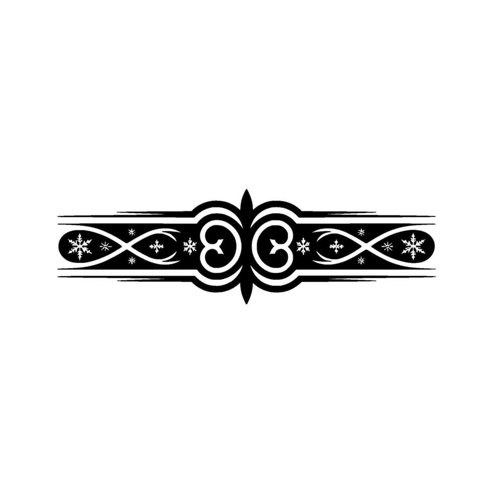 Decorative Winter Border, Black White Ornament, Minimalist vector