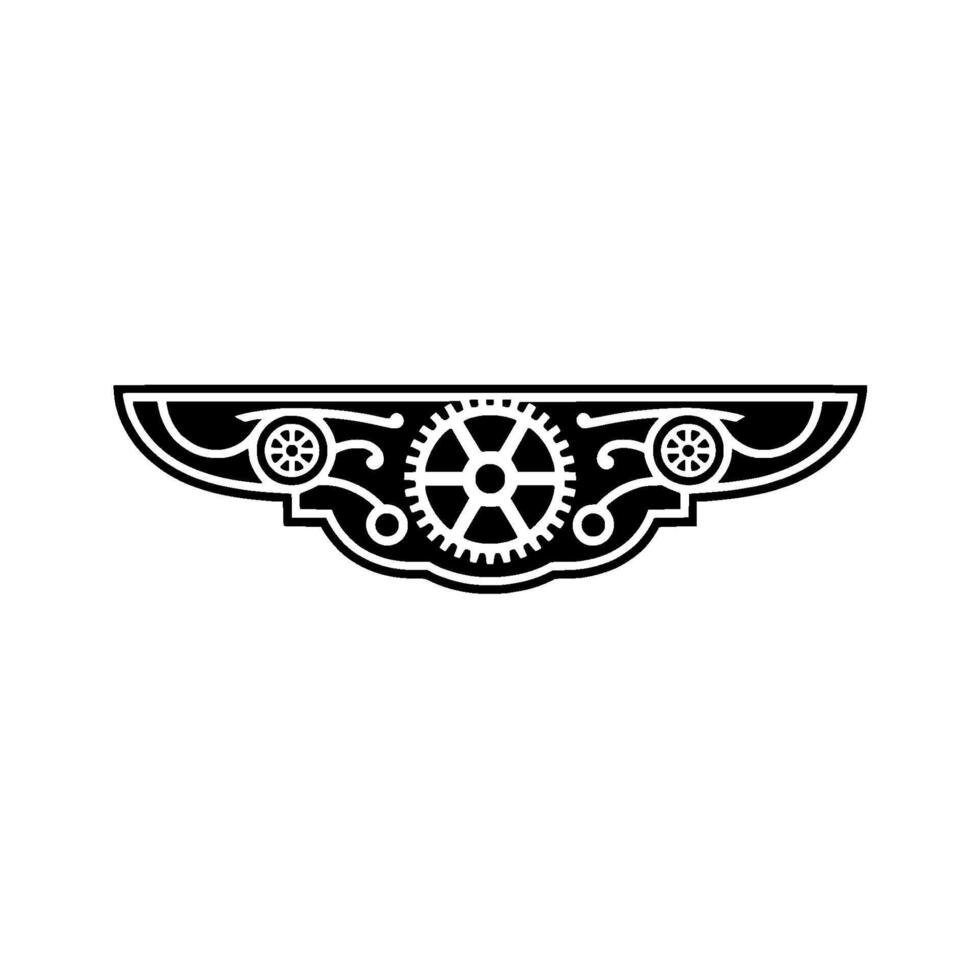Steampunk Gear Element, Illustration on White, Abstract Decorative vector