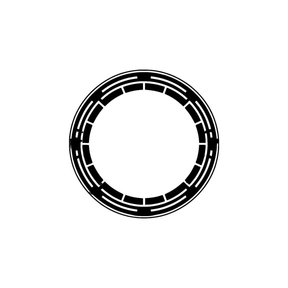 Geometric Circular Element Black and White vector