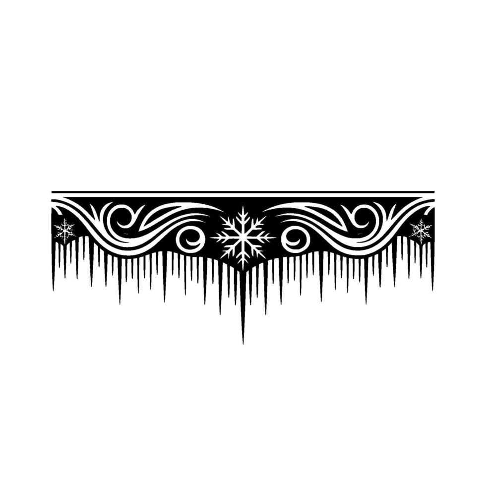 Decorative Winter Border Snowflake Icicle vector