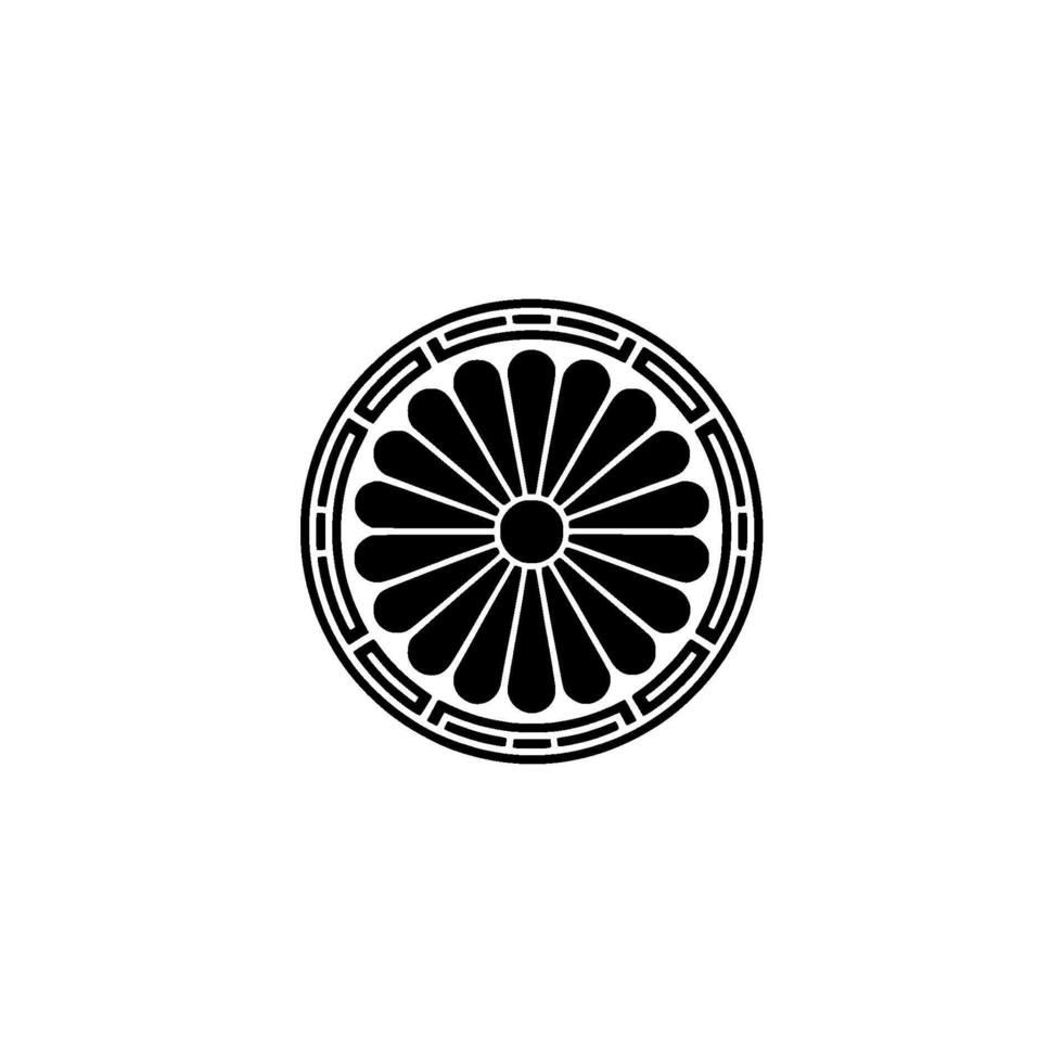 Japanese Crest Chrysanthemum Mon, Elegant Minimalist vector