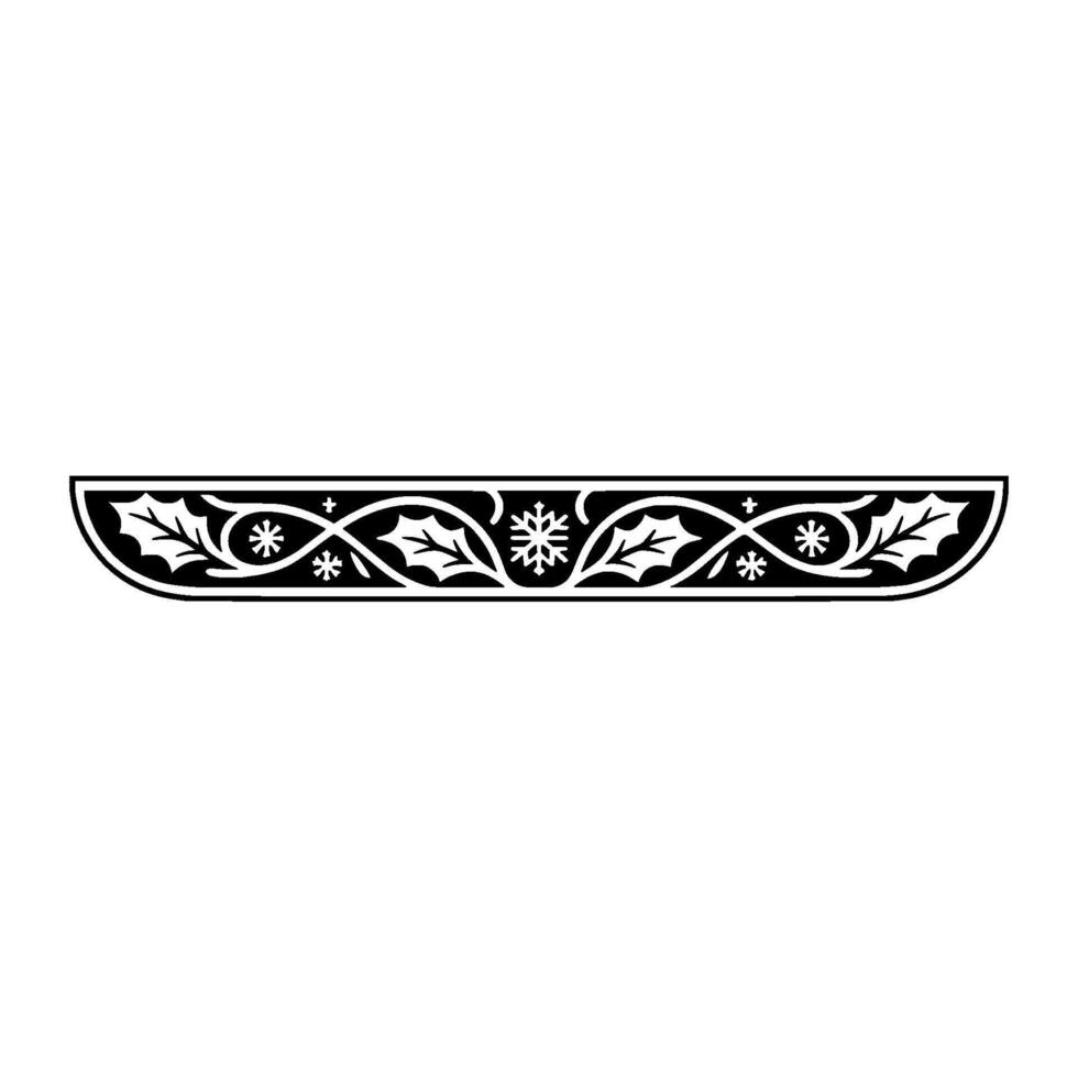 Winter Holiday Ornament Elegant Black White Decorative Border vector