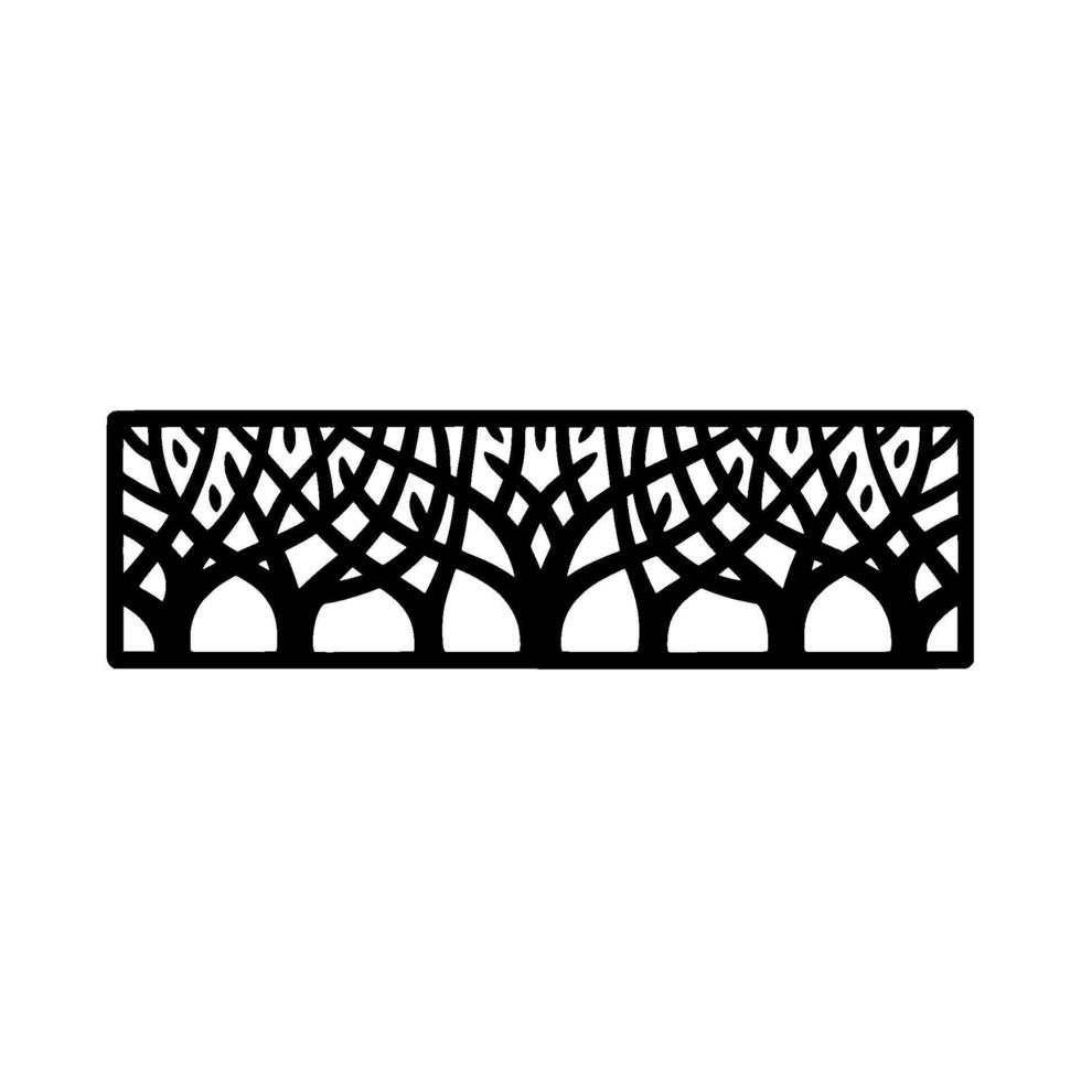 Silhouette Forest Panel, Black on White Minimalist vector
