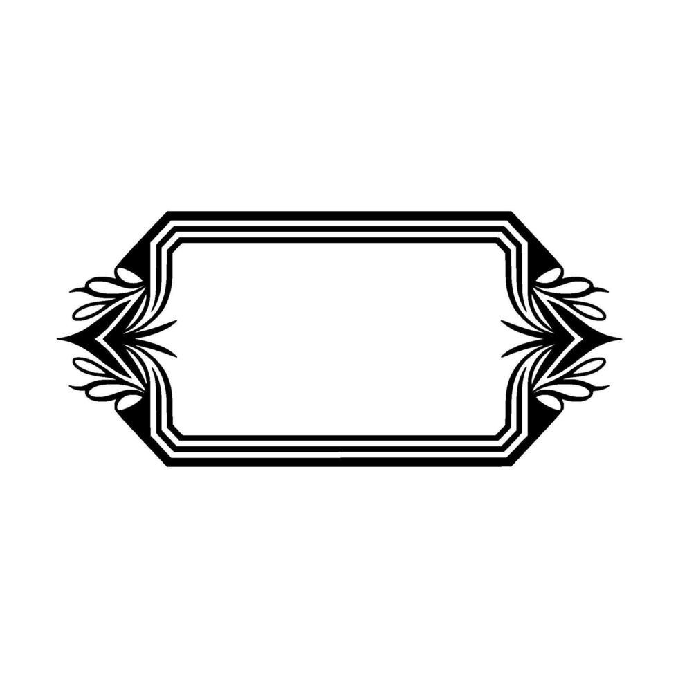 Decorative Frame with Floral Accents, Elegant , Label vector