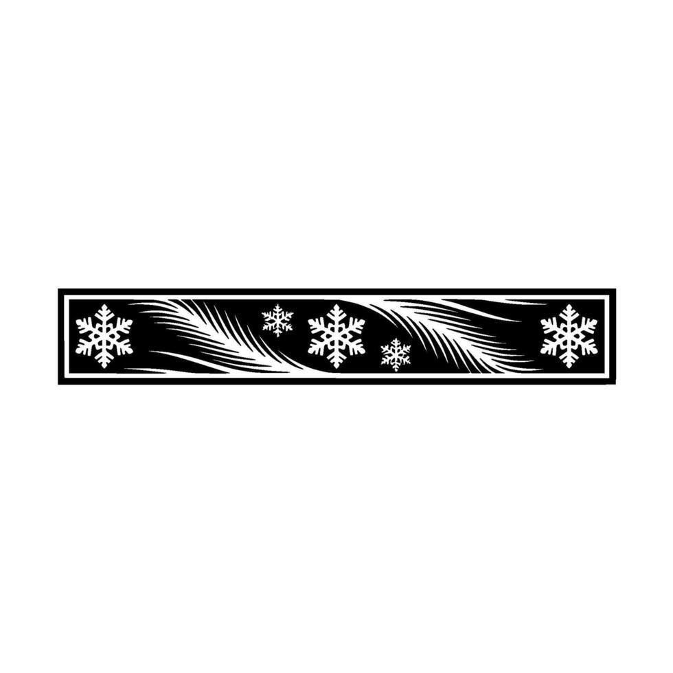 Winter Snowflake Border Elegant Black White vector