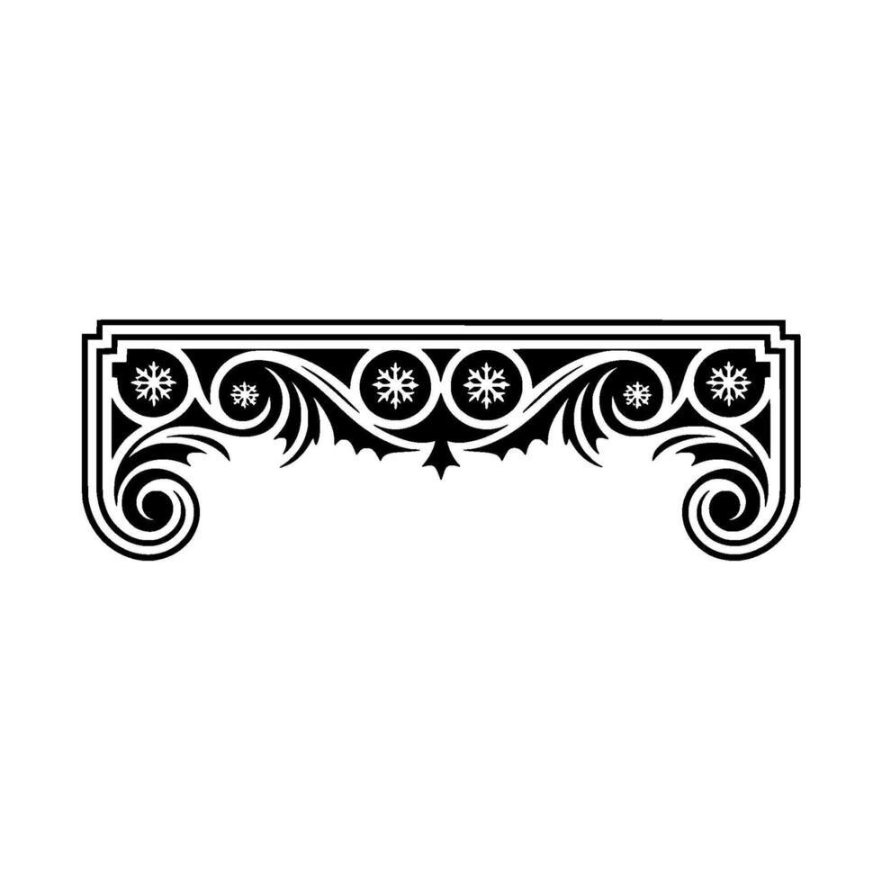 Elegant Winter Scroll , Decorative Black and White Border vector