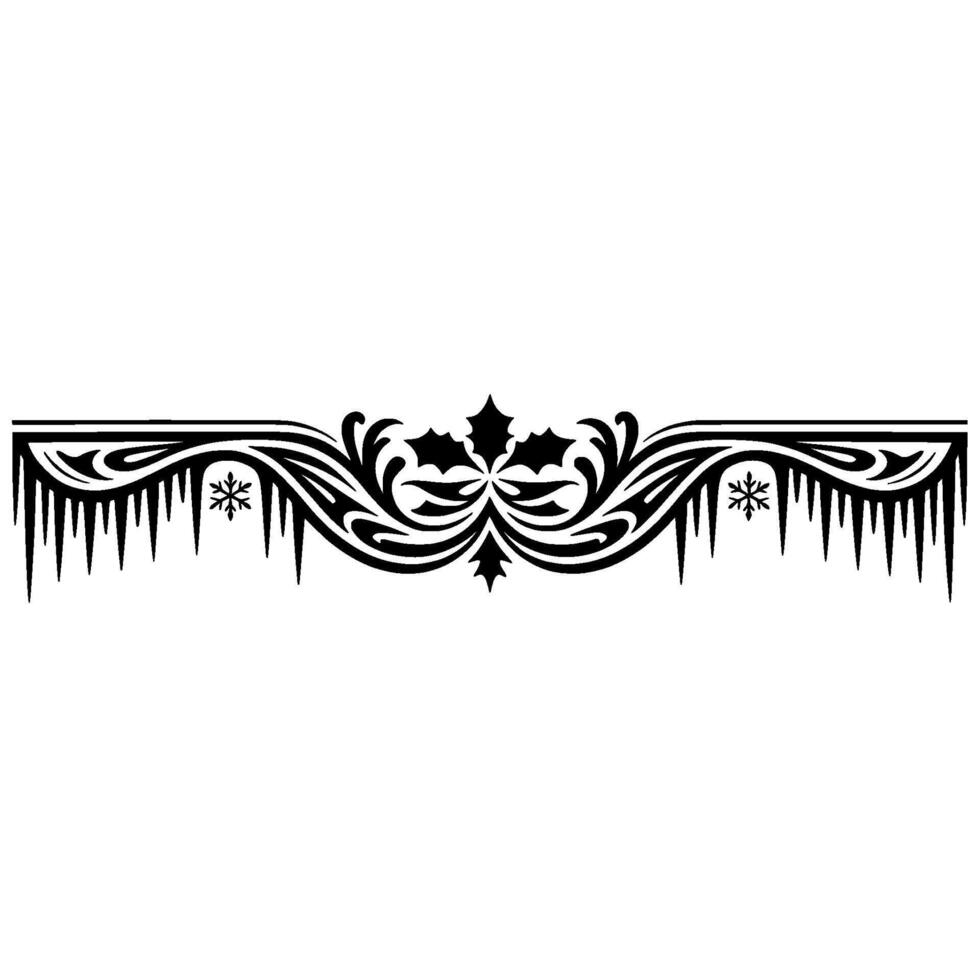 Winter Frost Ornament, Black and White Pattern vector