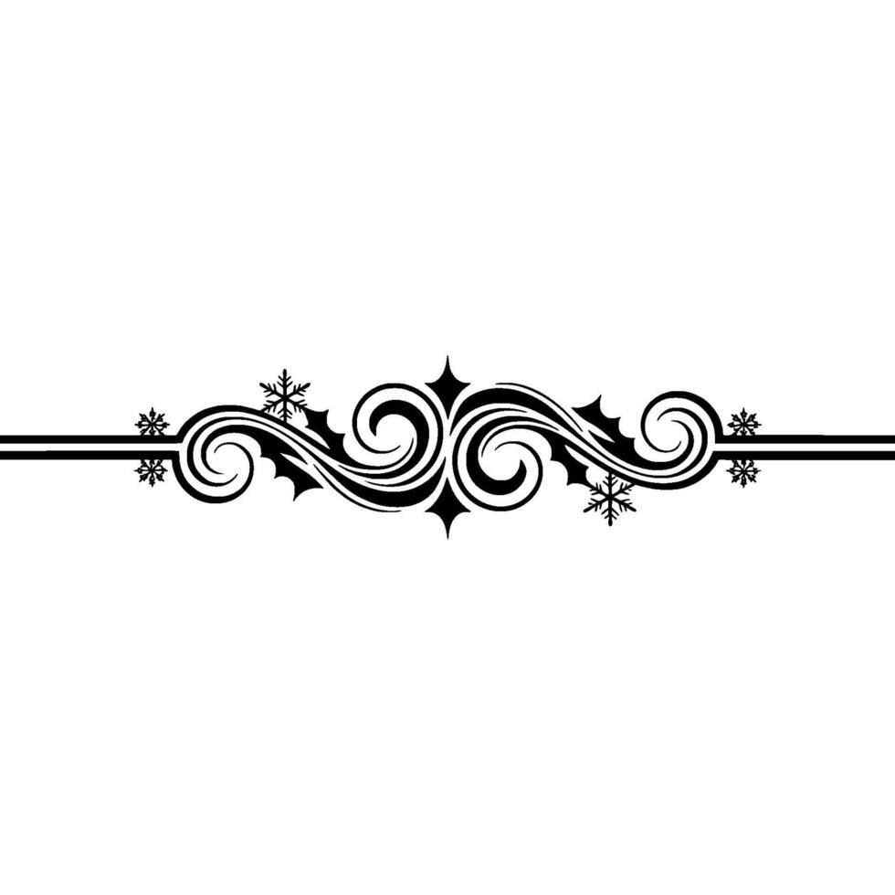 Christmas Swirl Ornament , Black White, Decorative Border vector
