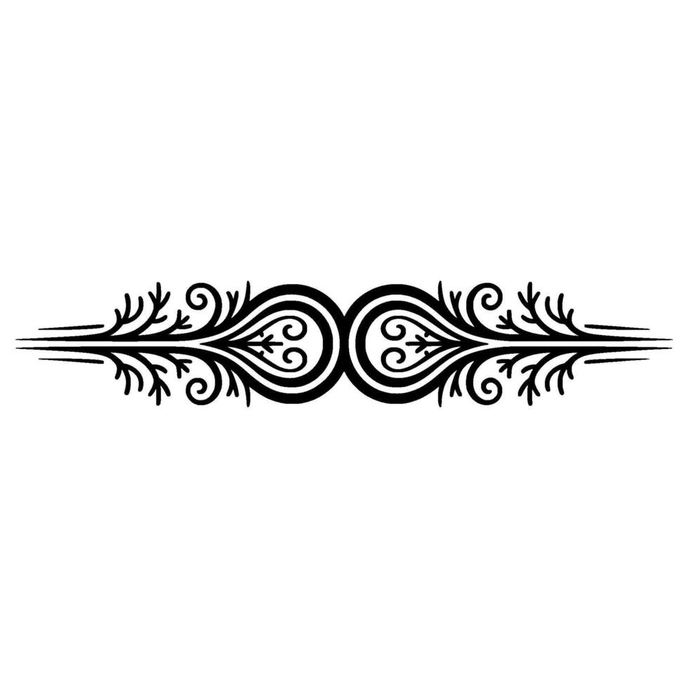 Elegant Black Floral Divider on Gray Background vector