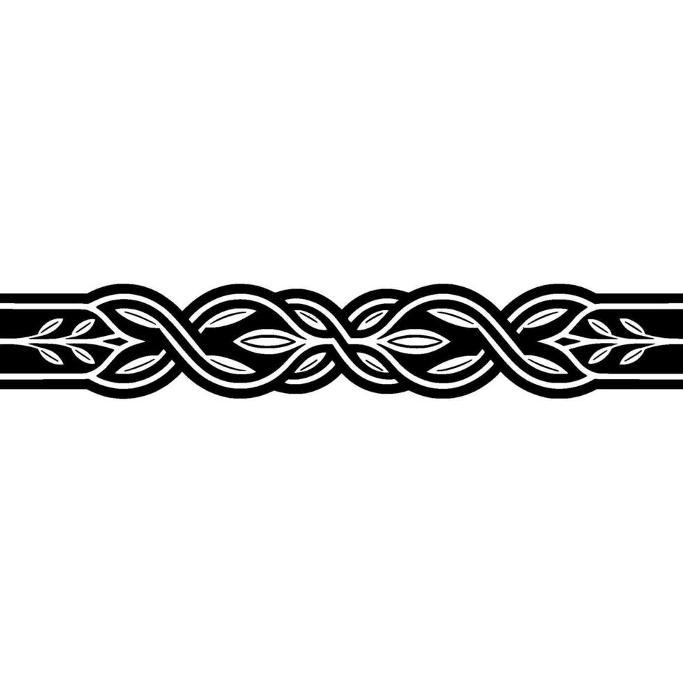 Elegant Floral Border Abstract Leaf Motif on White vector