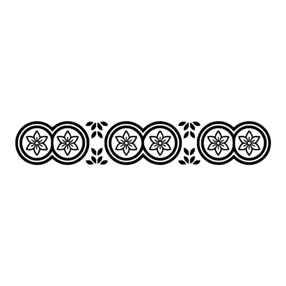 Floral Pattern Border, Minimalist , Black and White vector