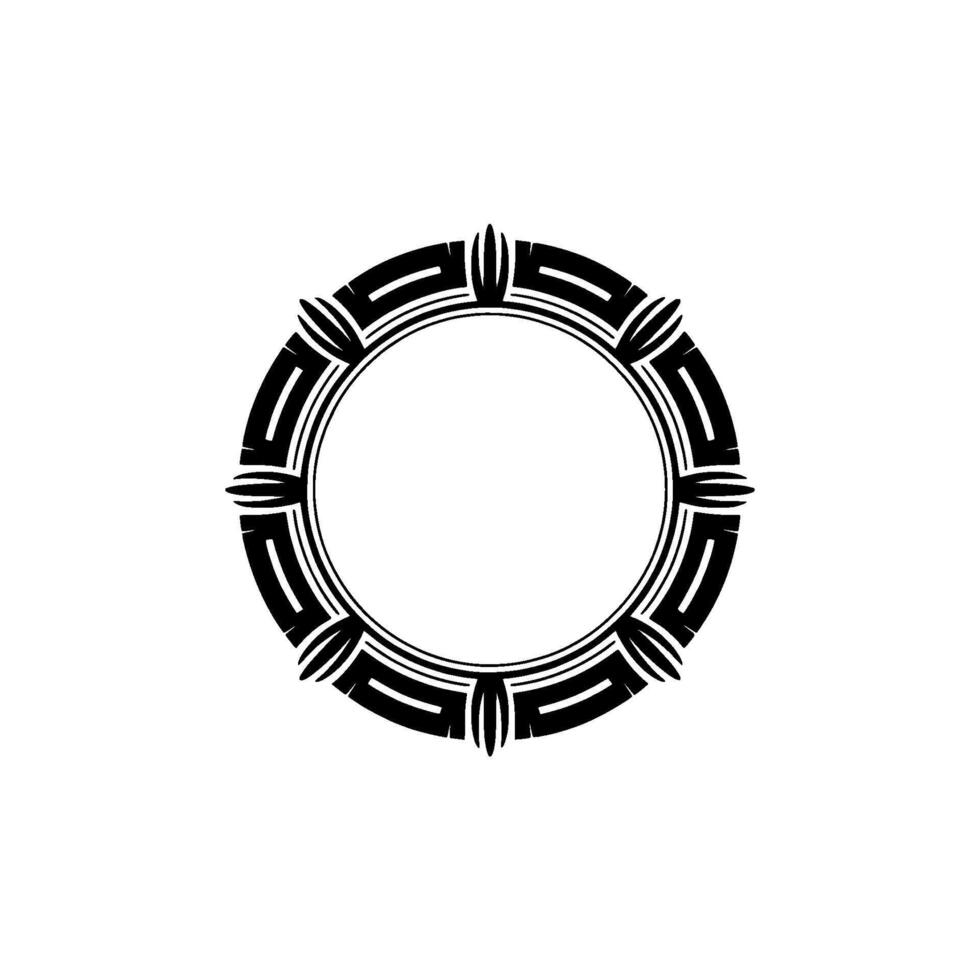 Minimalist Black White Circular Frame , Art Deco Style vector