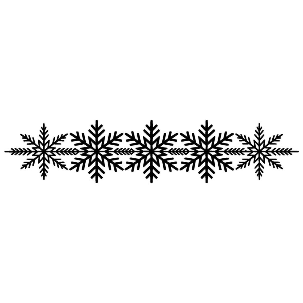 Minimalist Snowflake Border - Winter Holiday vector