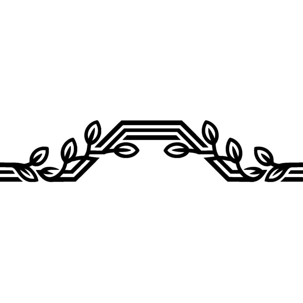 Minimalist Floral Archway with Black Lines and Pink Leaves vector