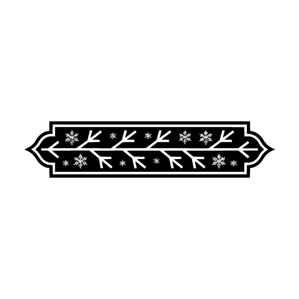 Elegant Winter Snowflake Border on White, Minimalist vector