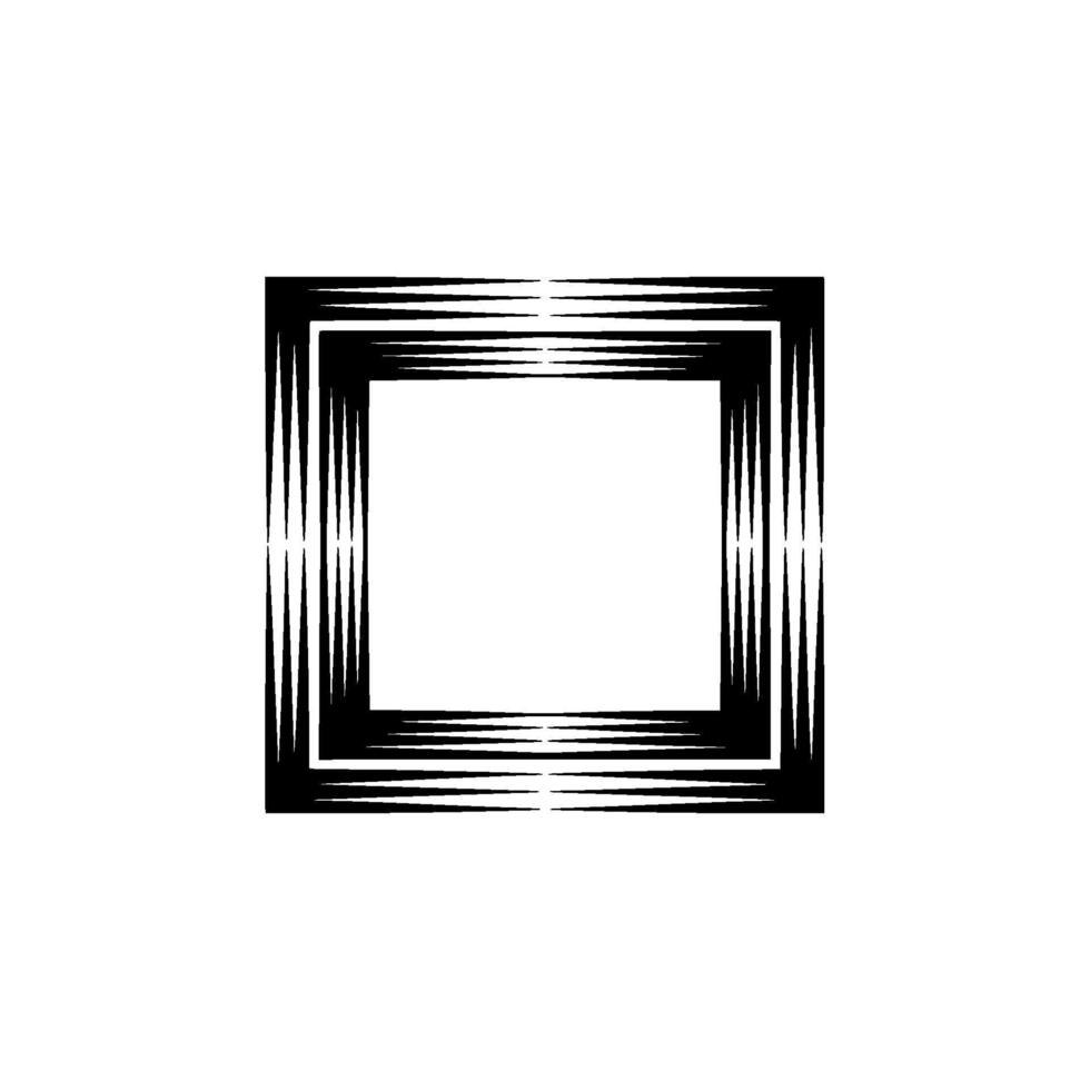 Abstract Geometric Black Square on White Background vector