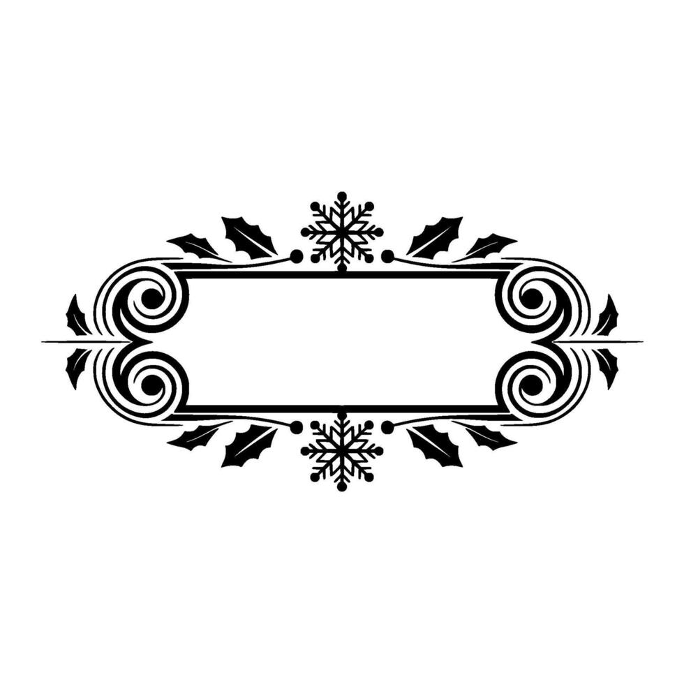 Elegant Christmas Frame with Snowflakes and Holly vector
