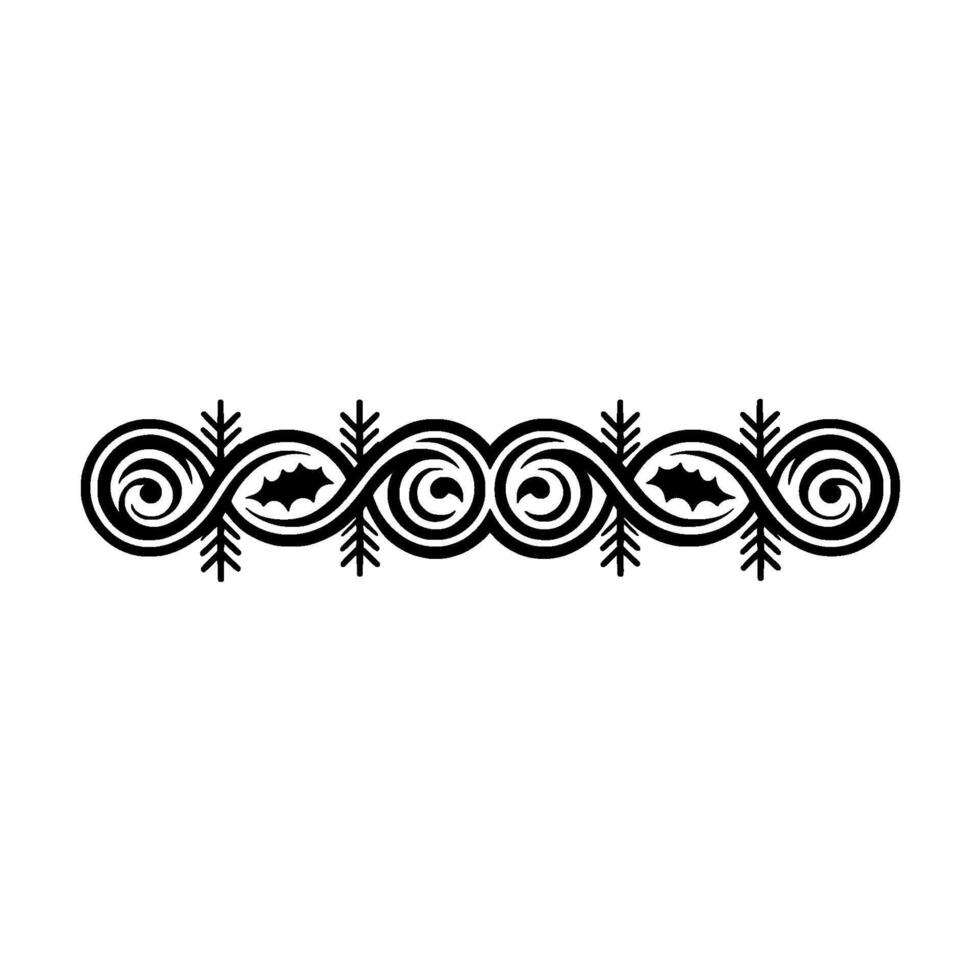 Elegant Black White Christmas, Ornament Border vector