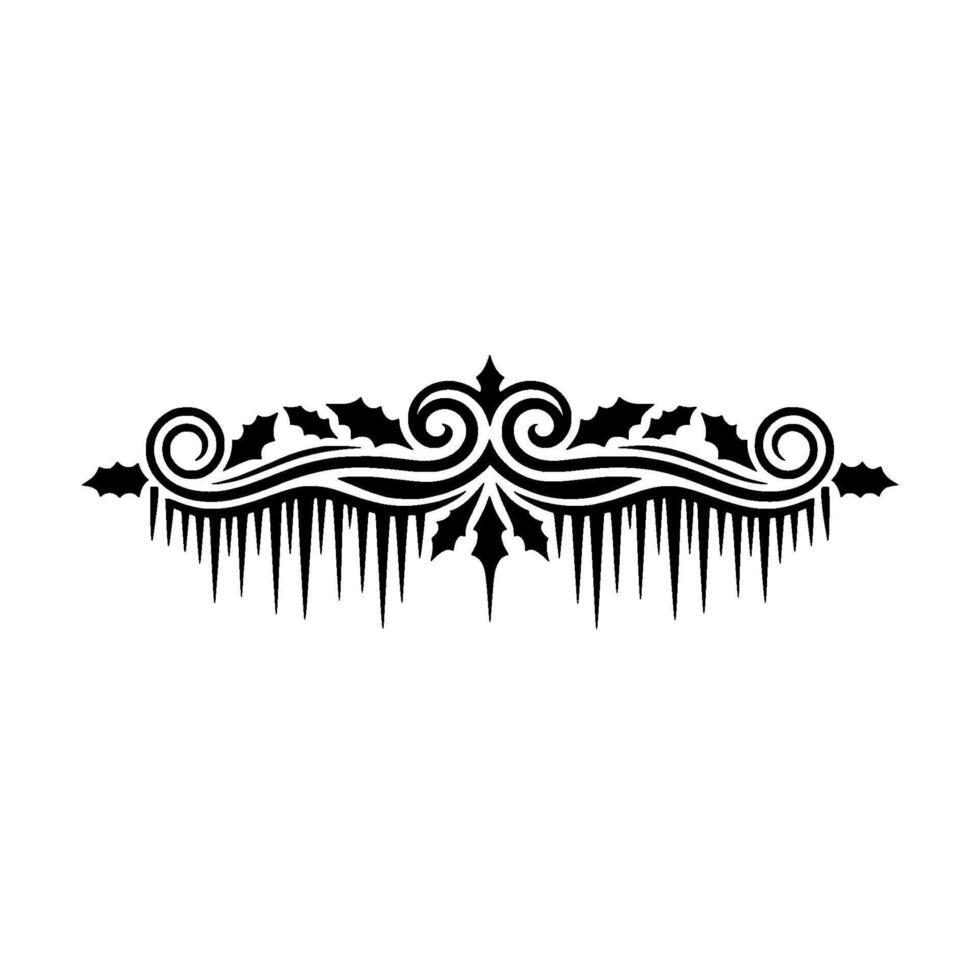 Elegant Winter Icicles, Holly, and Swirls vector