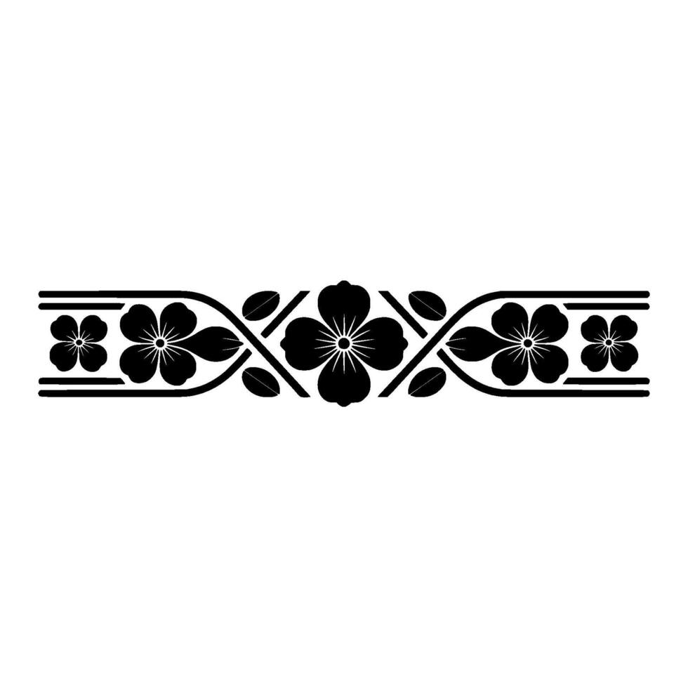 Elegant Floral Border in Black- and White vector