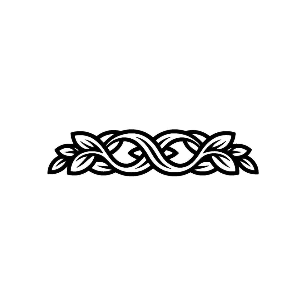 Elegant Black Leafy Border, Modern Minimalist vector