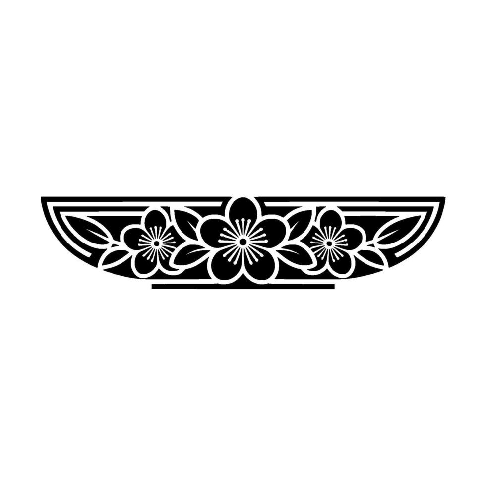Elegant Floral Border Minimalist Black and White vector