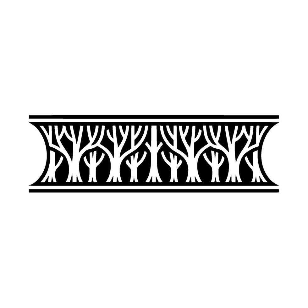 Minimalist Black Forest Border , Illustration vector
