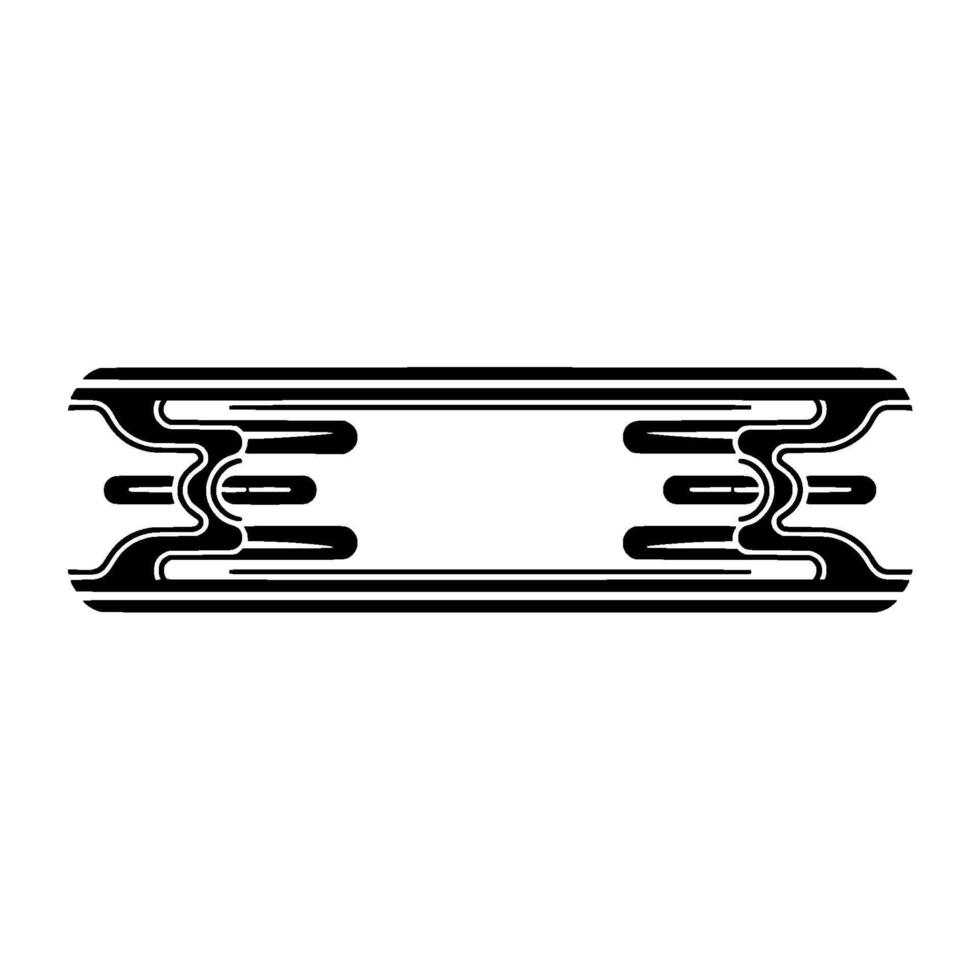 Abstract Black White Horizontal Decorative Element vector