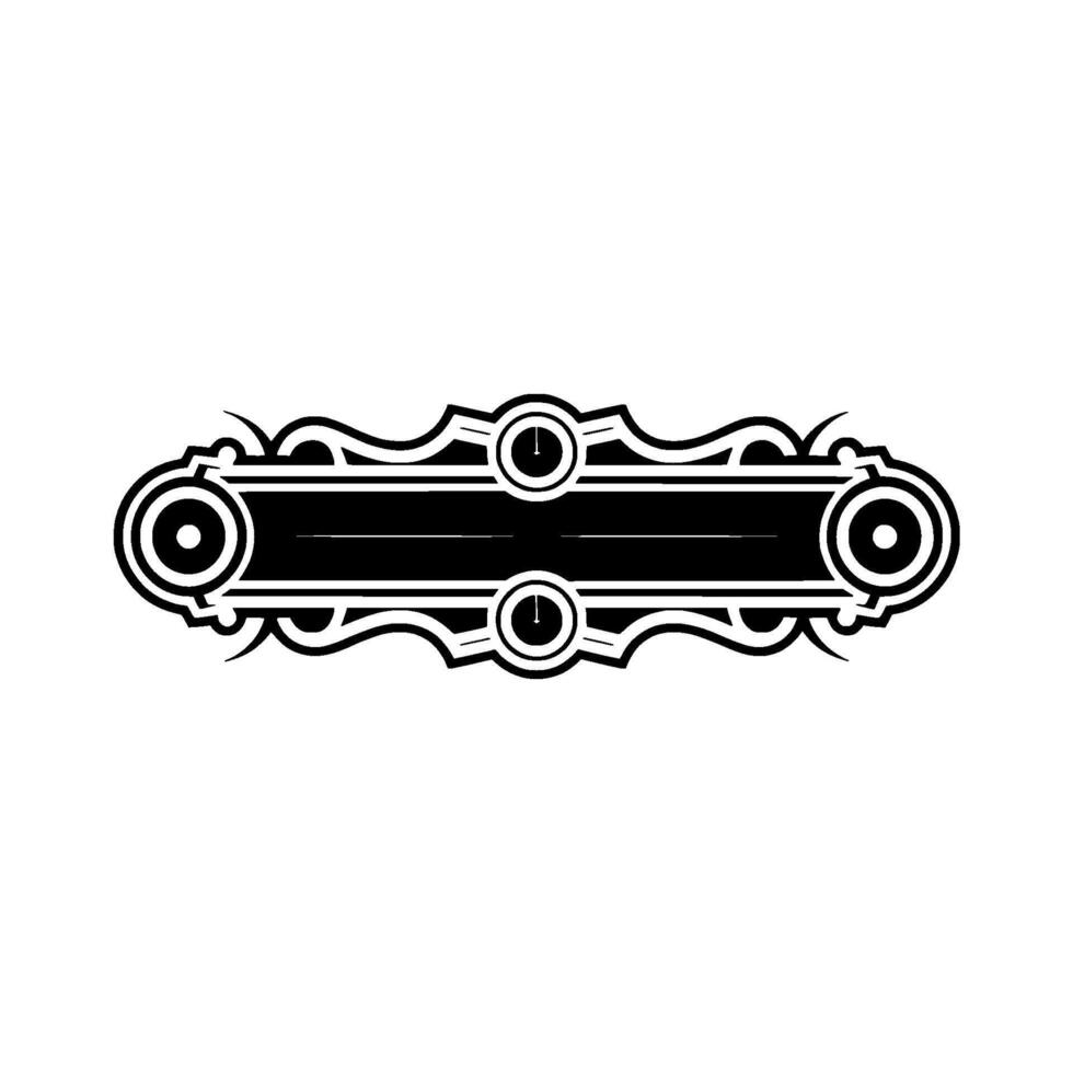 Art Deco Banner , Black and White Illustration vector