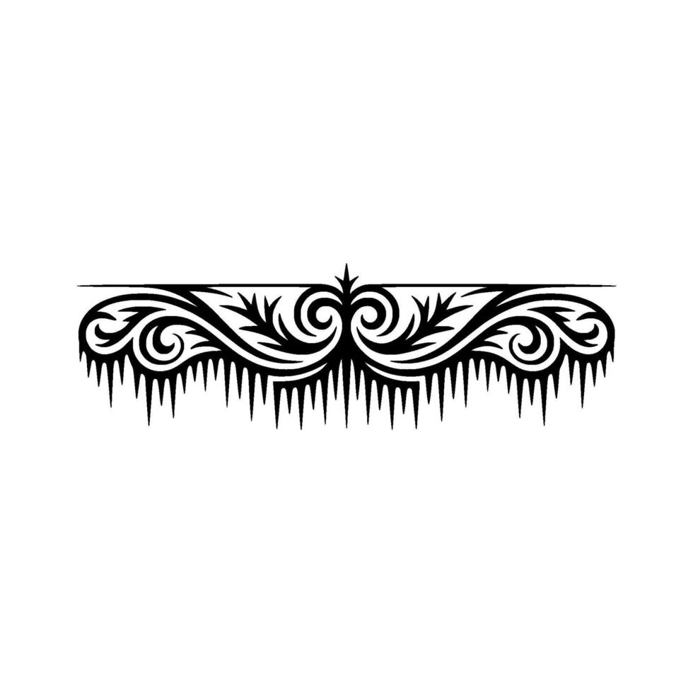 Elegant Scrollwork Border with Icy Accents, Minimalist Black White vector