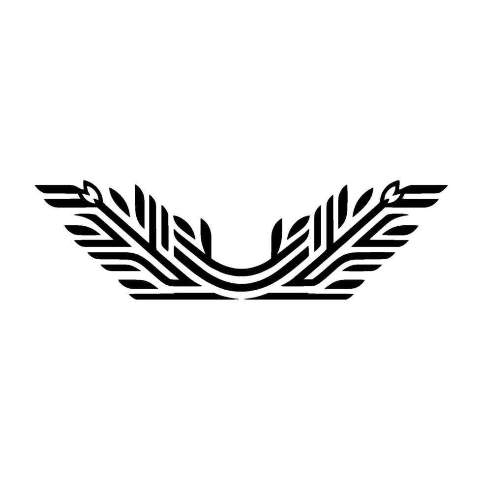 Minimalist Floral Crest with Black Lines and Pink Accents vector