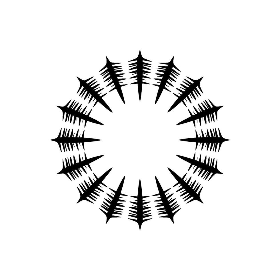 Circular Abstract - Black Ink on White, Mandala vector