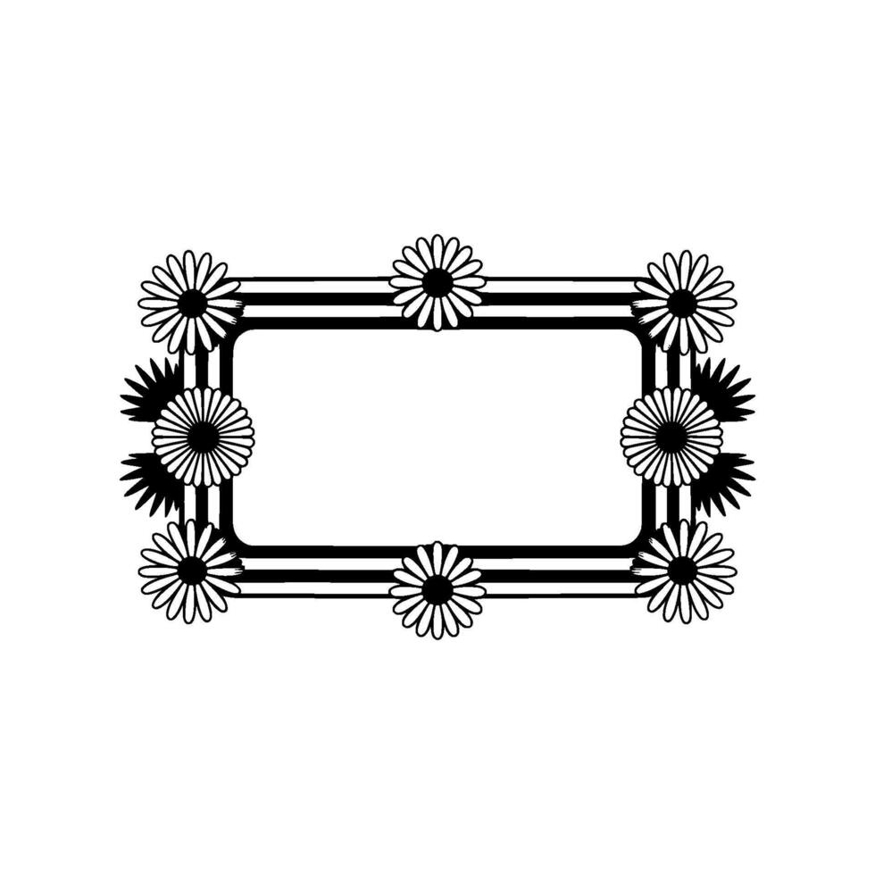 Daisy Frame Minimalist Floral for Labels, Invitations, and More vector