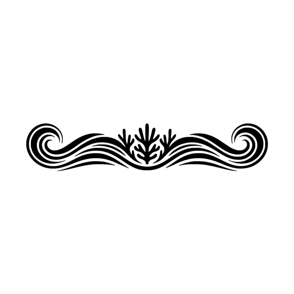 Elegant Black White Decorative Swirls and Foliage Element vector
