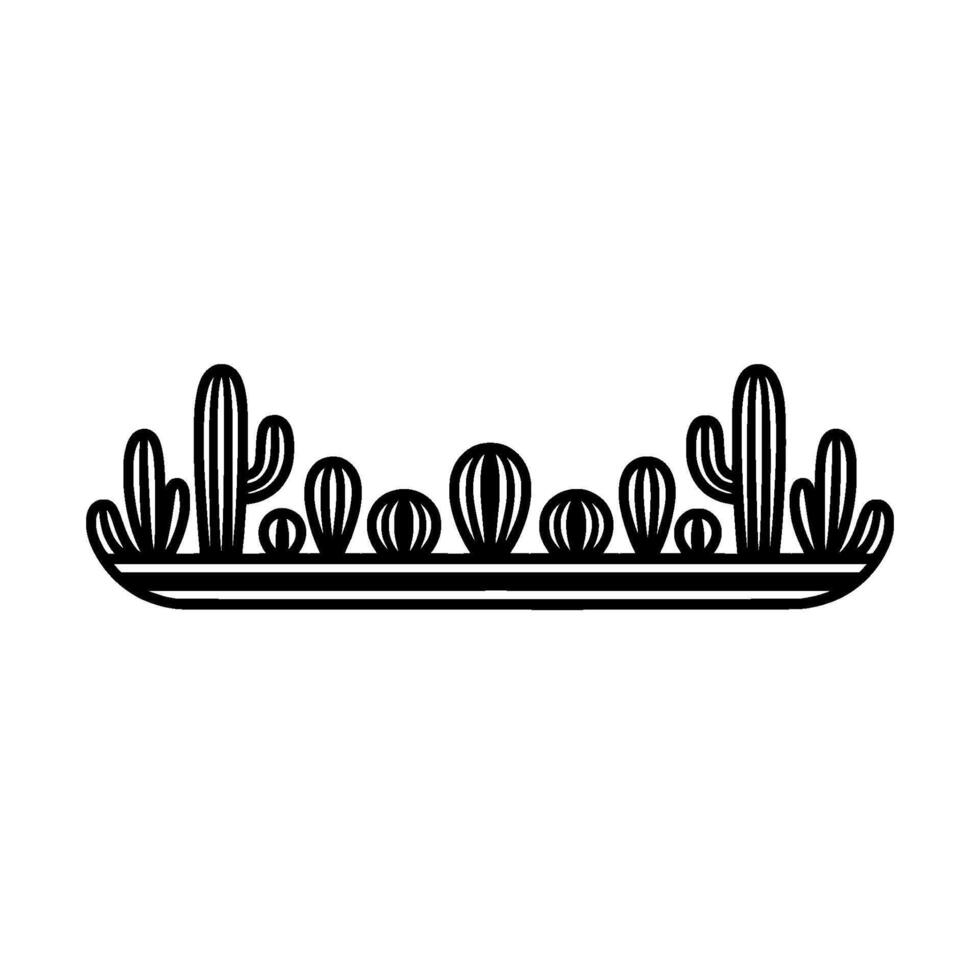 Minimalist Cactus Arrangement Illustration vector