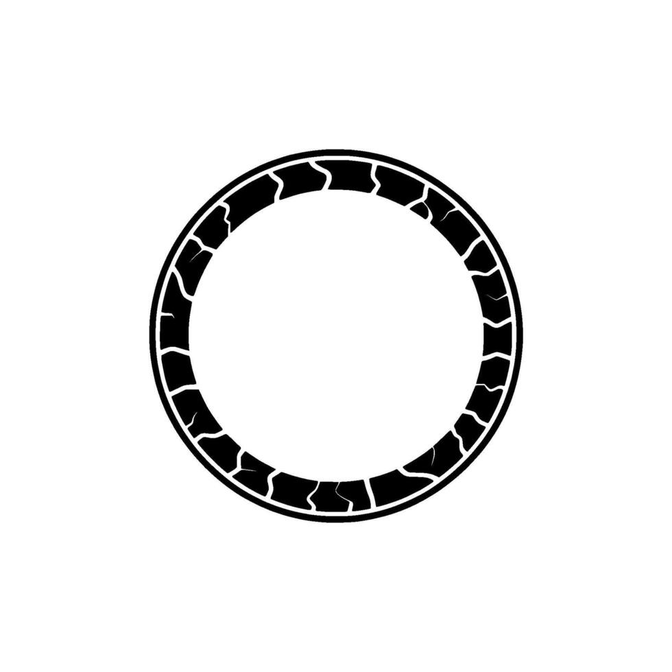 Abstract Circle Frame with Cracks - Minimalist, Modern vector