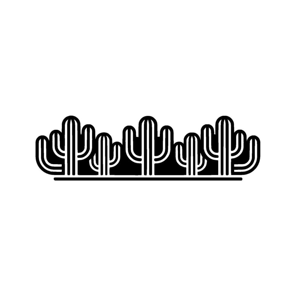 Minimalist Black White Cactus Line Art Illustration vector