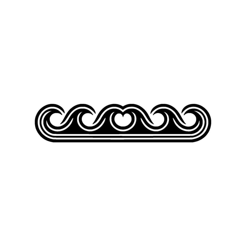 Minimalist Black and White Ocean Wave , Decorative Border vector