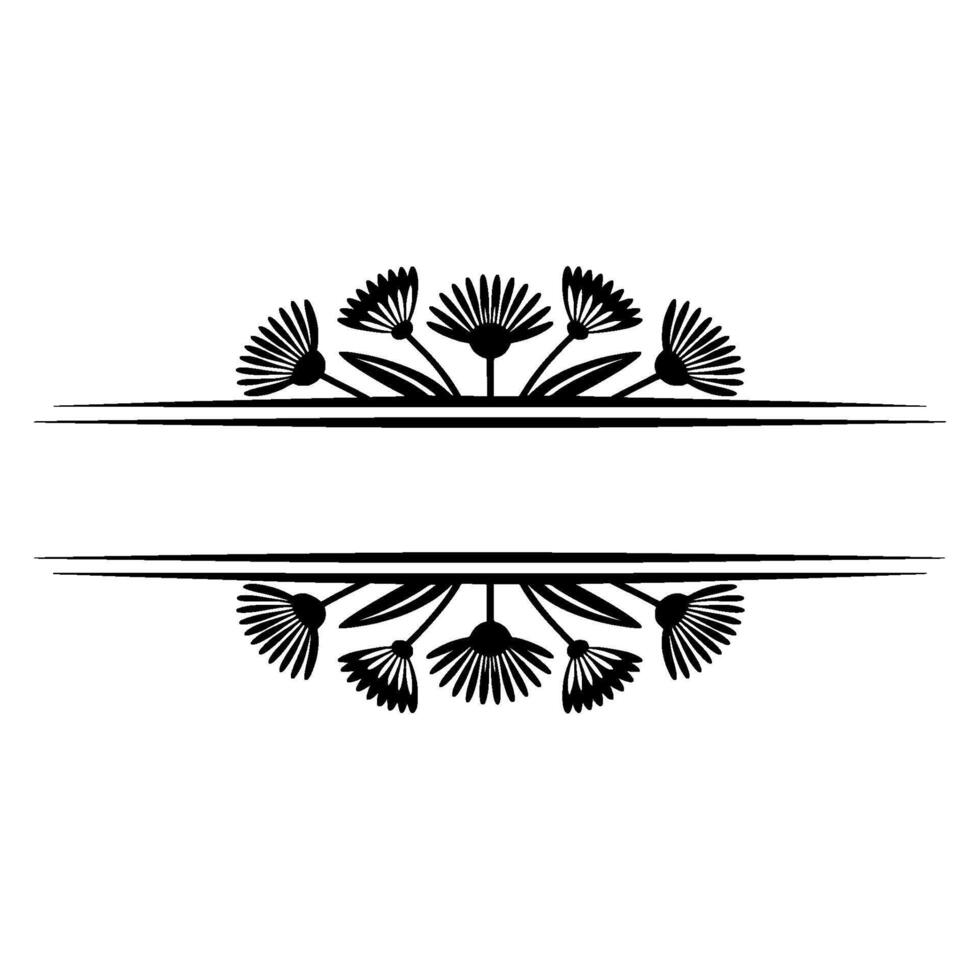 Minimalist Floral Divider with Negative Space vector
