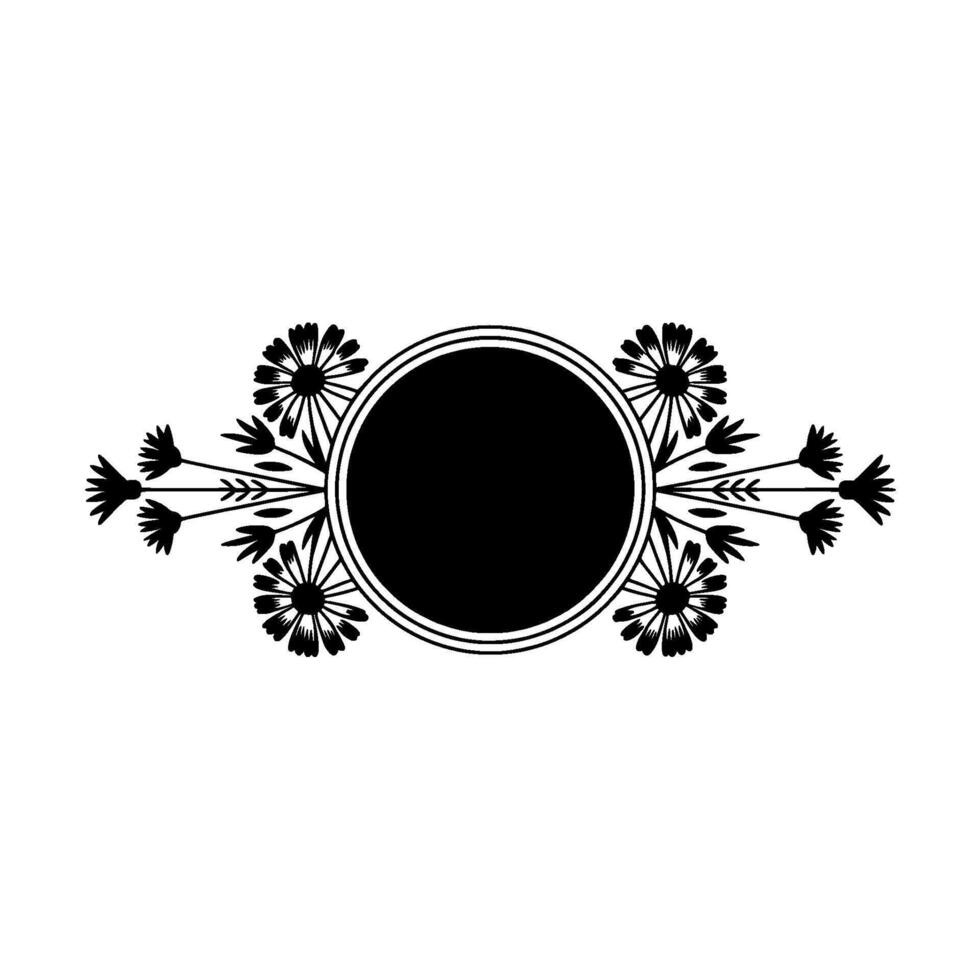 Floral Frame Minimalist Circle Botanical Elements vector
