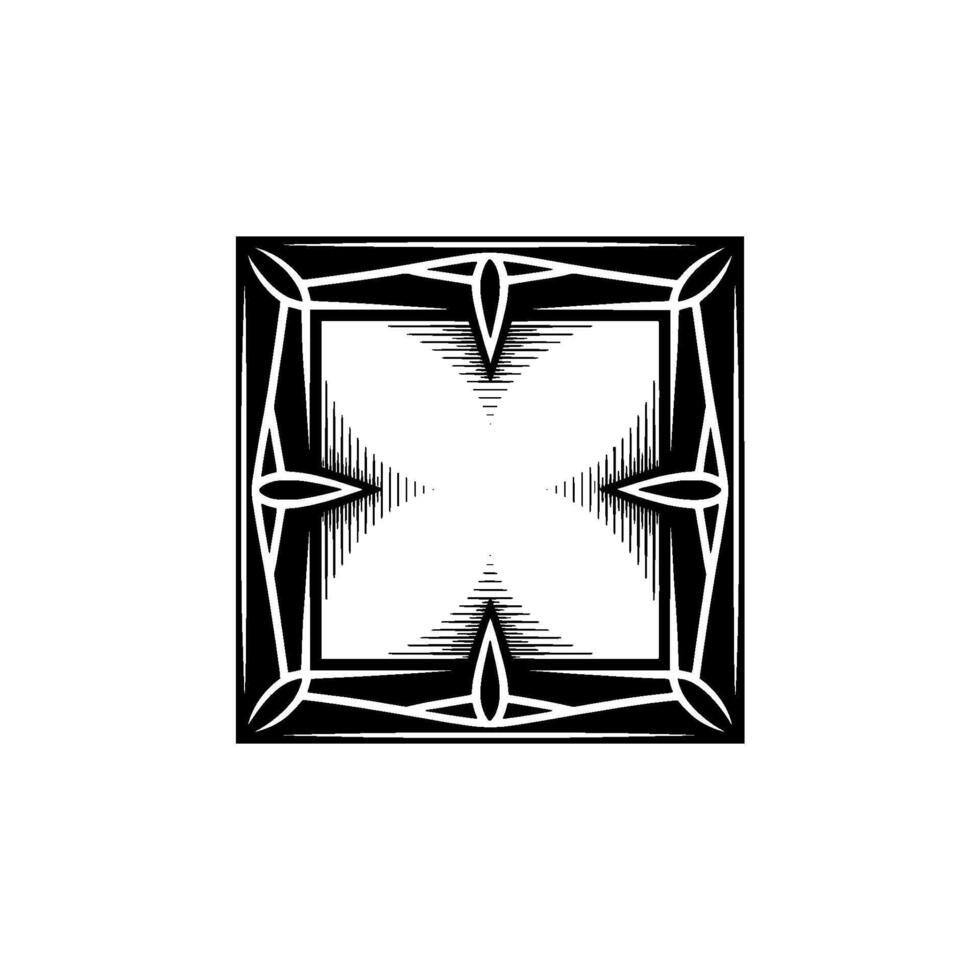 Geometric Cross in Black and White, Elegant Minimalist vector