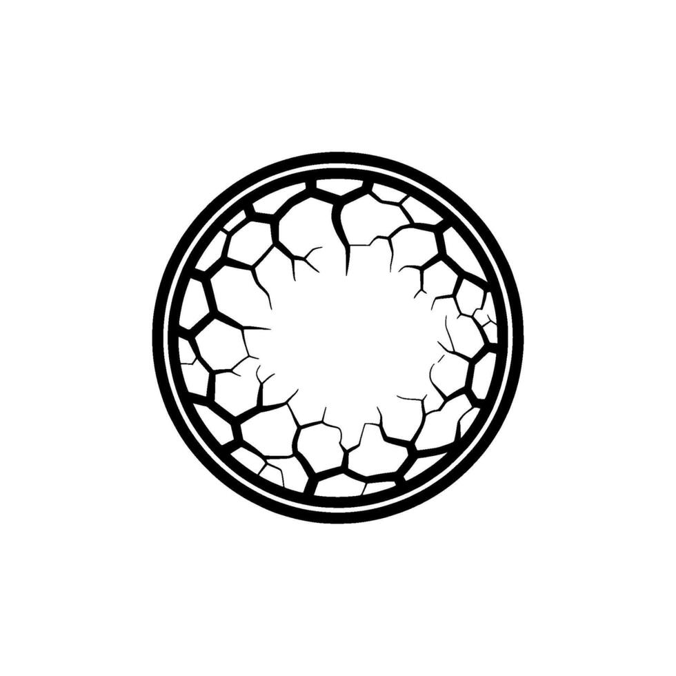 Black Circle Cracks on White Abstract Grunge Texture vector