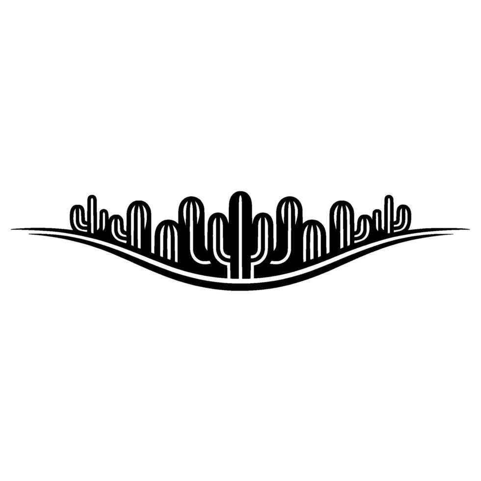 Minimalist Cactus Line Art - Southwest Element vector
